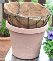 Hanging Planters with Coir Liner in Pot to Stabilise